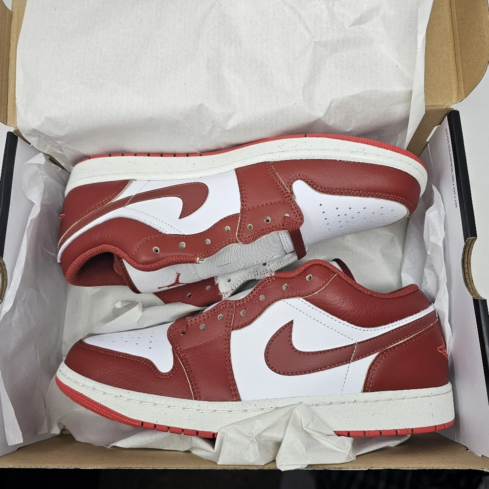 New Nike Air Jordan 1 Low‎ SE White Dune Red Lobster FJ3459-160 Men's Size 11.